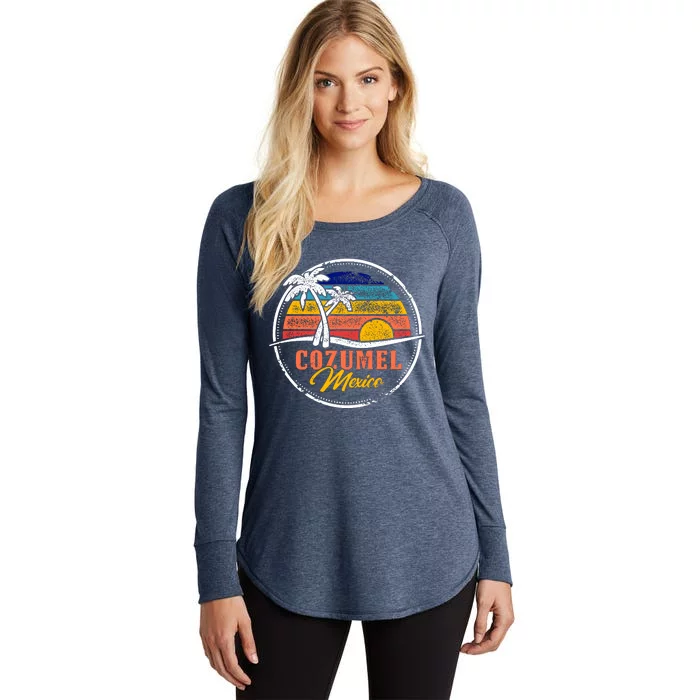 Cozumel Retro Sunset Women's Perfect Tri Tunic Long Sleeve Shirt