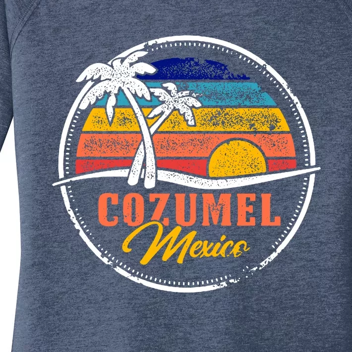 Cozumel Retro Sunset Women's Perfect Tri Tunic Long Sleeve Shirt