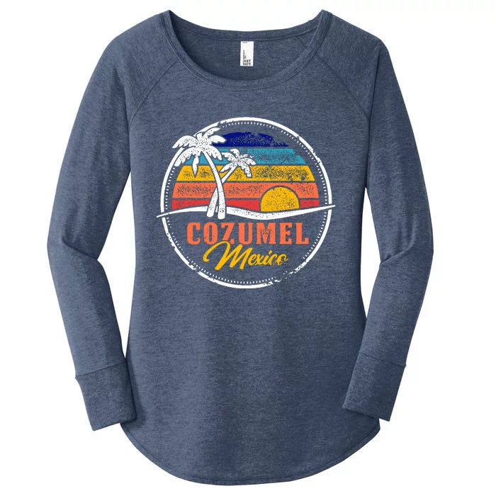 Cozumel Retro Sunset Women's Perfect Tri Tunic Long Sleeve Shirt