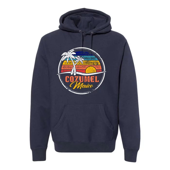 Cozumel Retro Sunset Premium Hoodie