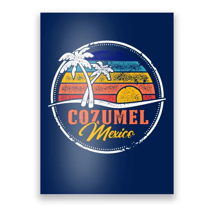 Cozumel Retro Sunset Poster