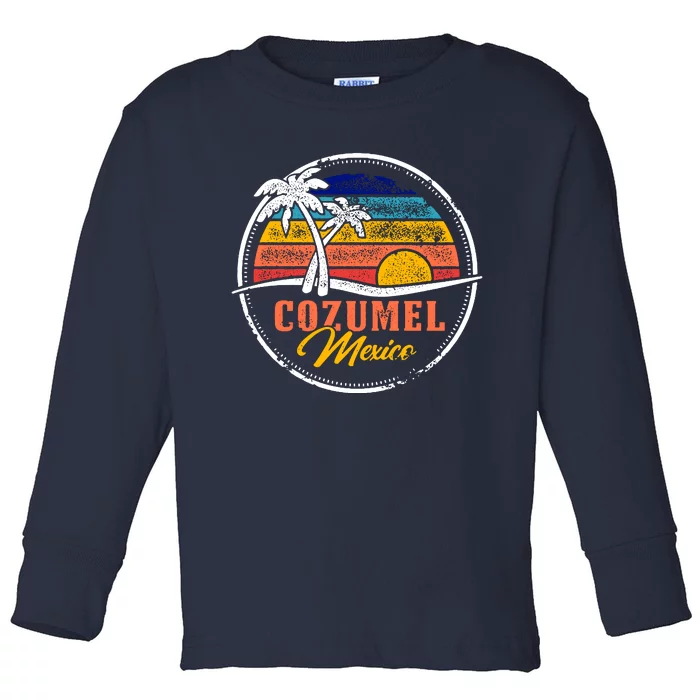 Cozumel Retro Sunset Toddler Long Sleeve Shirt