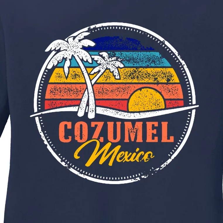 Cozumel Retro Sunset Ladies Long Sleeve Shirt