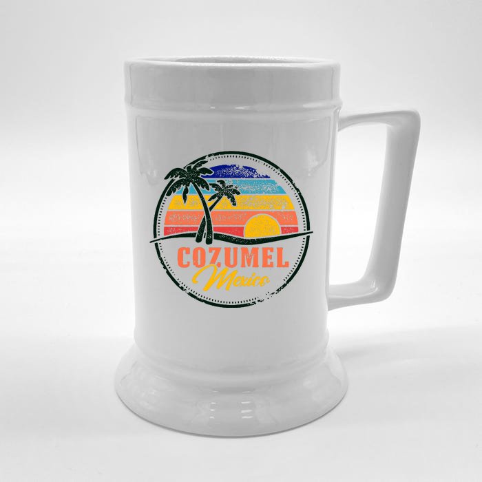 Cozumel Retro Sunset Front & Back Beer Stein