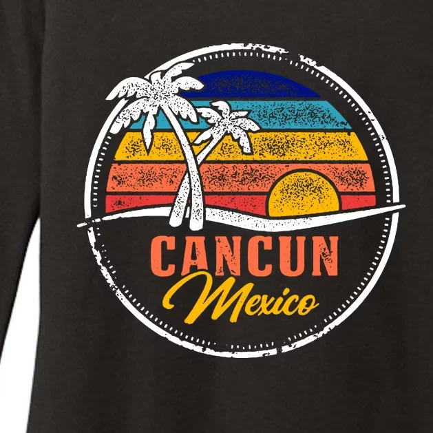 Cancun Retro Sunset Womens CVC Long Sleeve Shirt