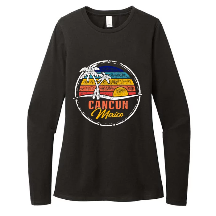 Cancun Retro Sunset Womens CVC Long Sleeve Shirt