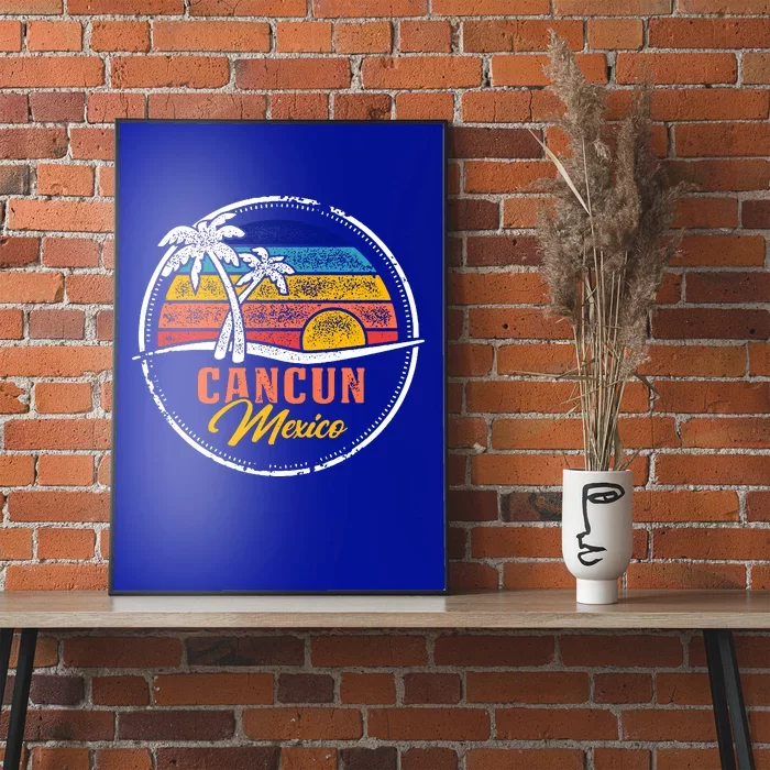 Cancun Retro Sunset Poster