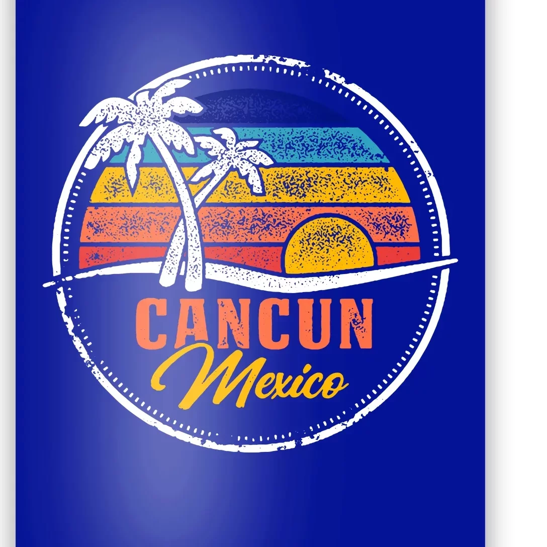 Cancun Retro Sunset Poster