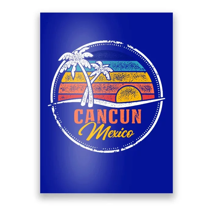 Cancun Retro Sunset Poster