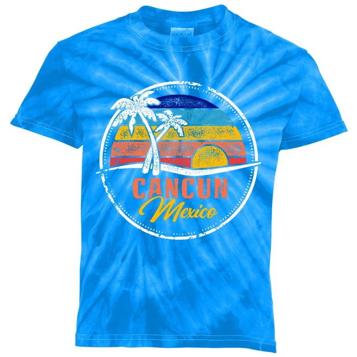 Cancun Retro Sunset Kids Tie-Dye T-Shirt