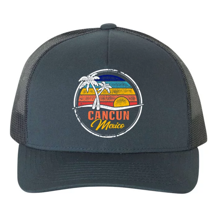 Cancun Retro Sunset Yupoong Adult 5-Panel Trucker Hat