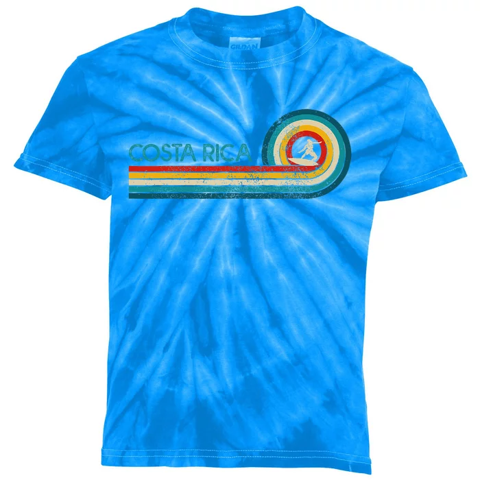 Costa Rica Surf Vintage Beach Surfer Kids Tie-Dye T-Shirt