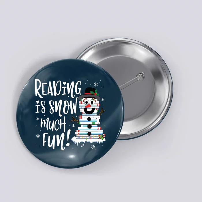 Christmas Reading Snowman Book Book Lover Reader Button