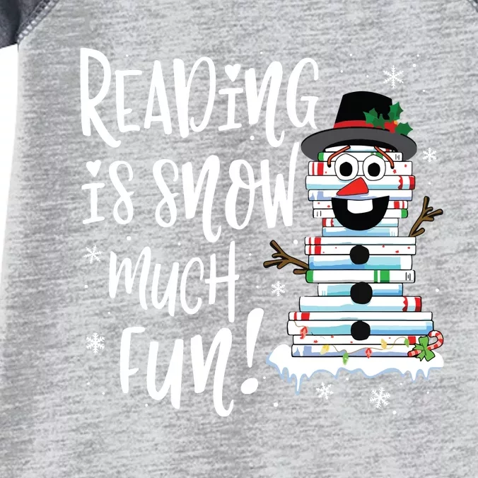 Christmas Reading Snowman Book Book Lover Reader Infant Baby Jersey Bodysuit