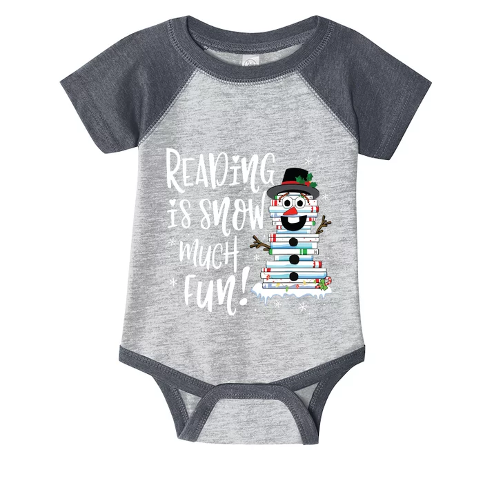 Christmas Reading Snowman Book Book Lover Reader Infant Baby Jersey Bodysuit