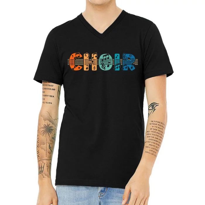 Choir Retro Singer Music Group Teacher Choir Directors V-Neck T-Shirt