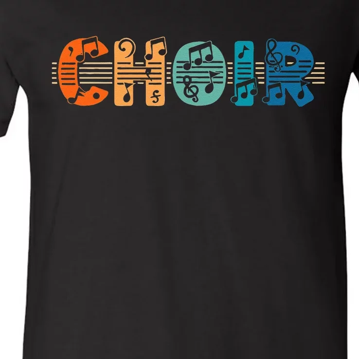 Choir Retro Singer Music Group Teacher Choir Directors V-Neck T-Shirt