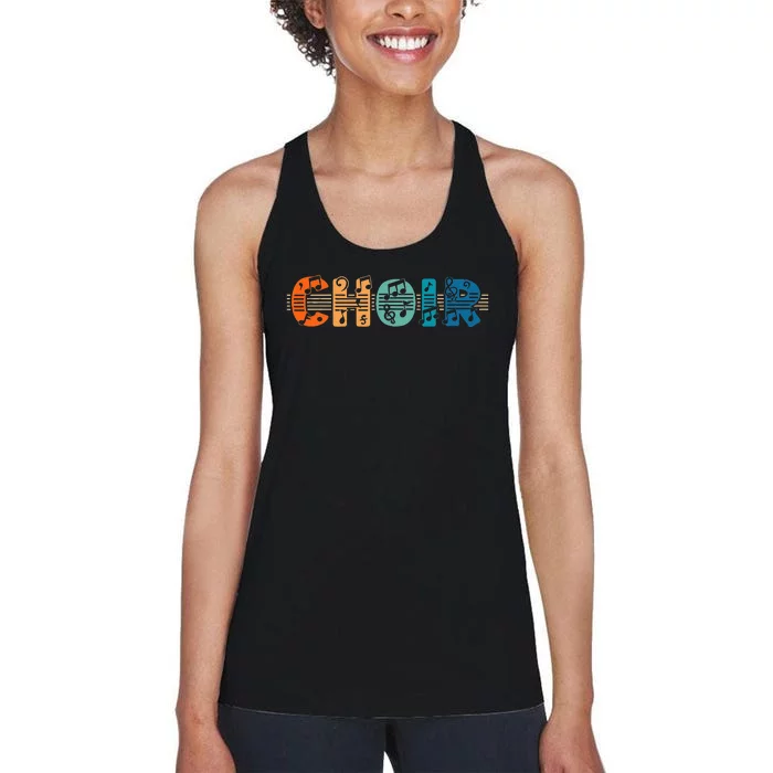 Choir Retro Singer Music Group Teacher Choir Directors Women's Racerback Tank