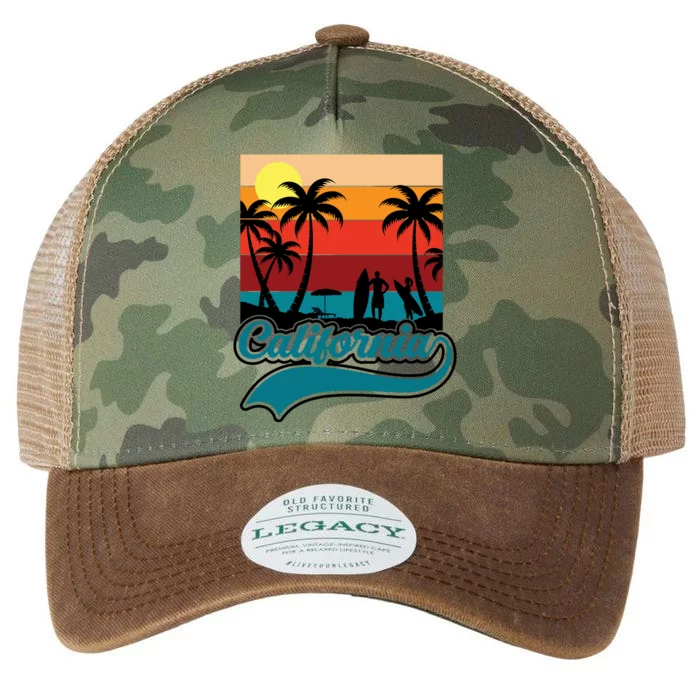 California Retro Sunset Graphic Legacy Tie Dye Trucker Hat