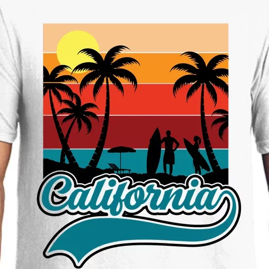 California Retro Sunset Graphic Pajama Set