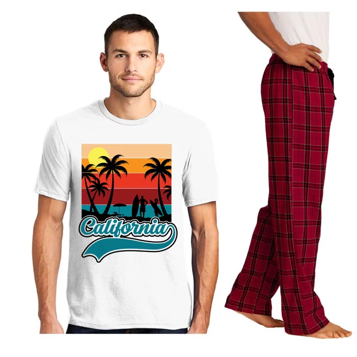 California Retro Sunset Graphic Pajama Set