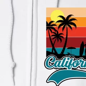 California Retro Sunset Graphic Full Zip Hoodie