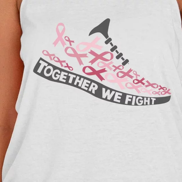 Cancer Ribbon Shoes Together We Fight Women's Knotted Racerback Tank