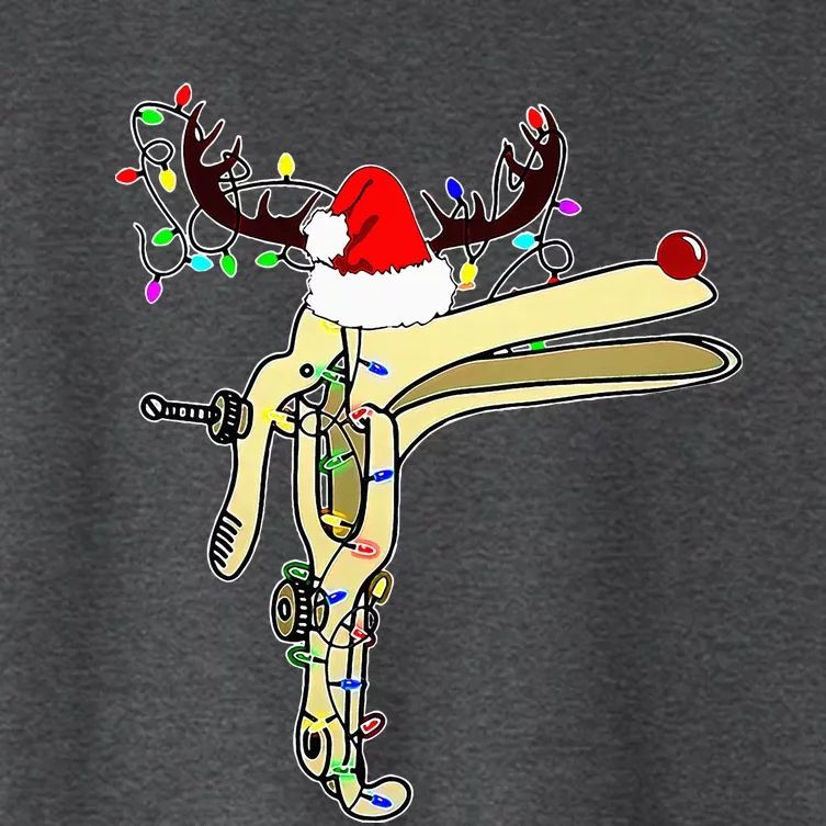 Christmas Reindeer Speculum Nurse OBGYN L&D Nursing Xmas Women's Crop Top Tee