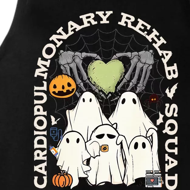 Cardiopulmonary Rehab Squad Halloween Ghost Spooky Nurse Ladies Tri-Blend Wicking Tank