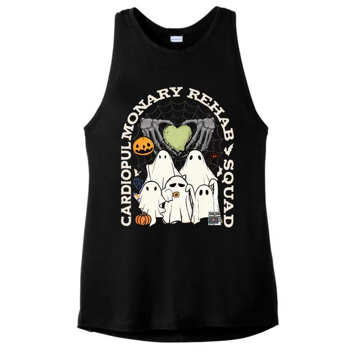 Cardiopulmonary Rehab Squad Halloween Ghost Spooky Nurse Ladies Tri-Blend Wicking Tank