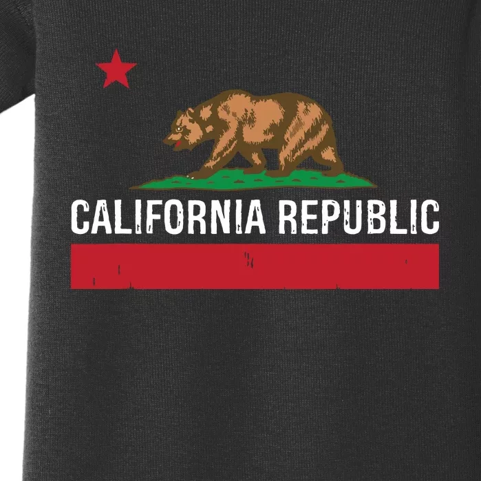 California Republic State Flag Baby Bodysuit