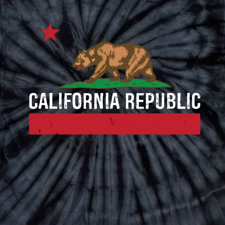 California Republic State Flag Tie-Dye T-Shirt