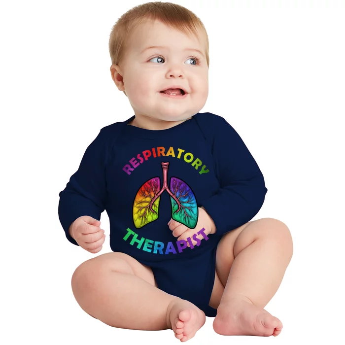 Cool Respiratory Therapy For Care Lung Doctor Rt Gift Baby Long Sleeve Bodysuit