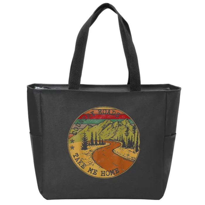 Country Roads Take Me Home Farmer Zip Tote Bag