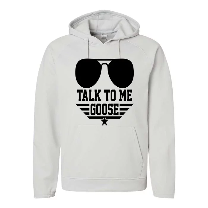 Cool Retro Talk To Me Goose Gift Performance Fleece Hoodie