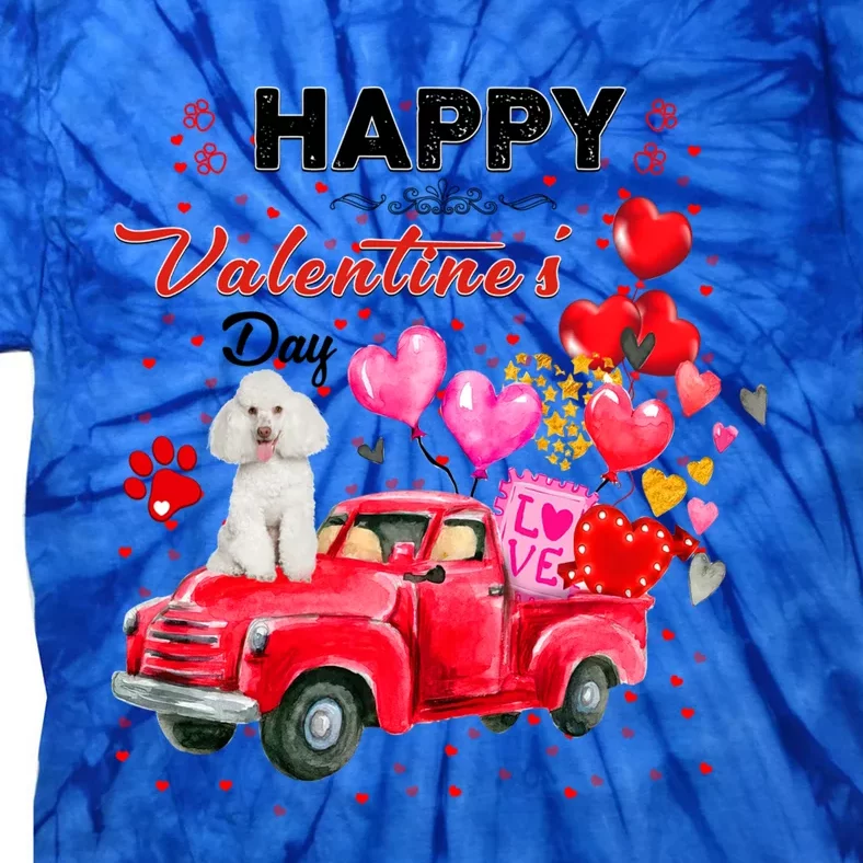 Cute Red Truck Poodle Valentines Day Costume Gift Tie-Dye T-Shirt