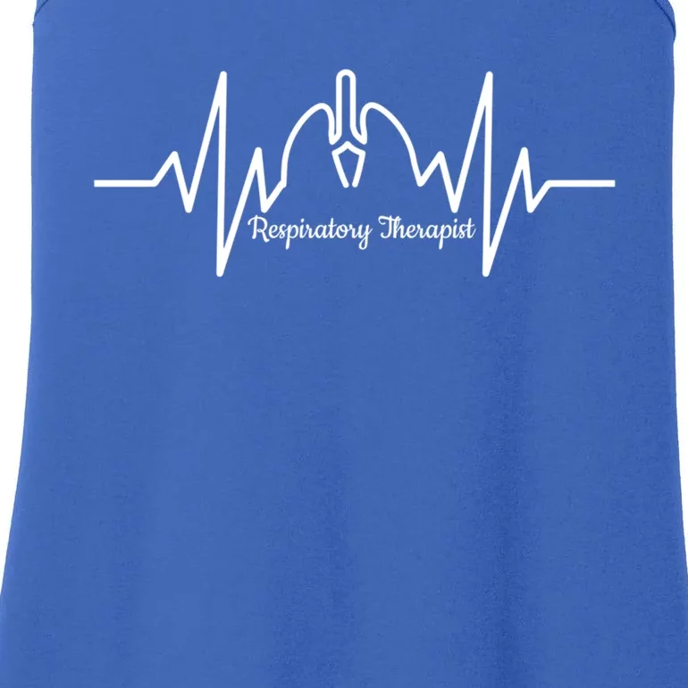 Cute Respiratory Therapist Ekg Heartbeat And Lungs Gift Ladies Essential Tank