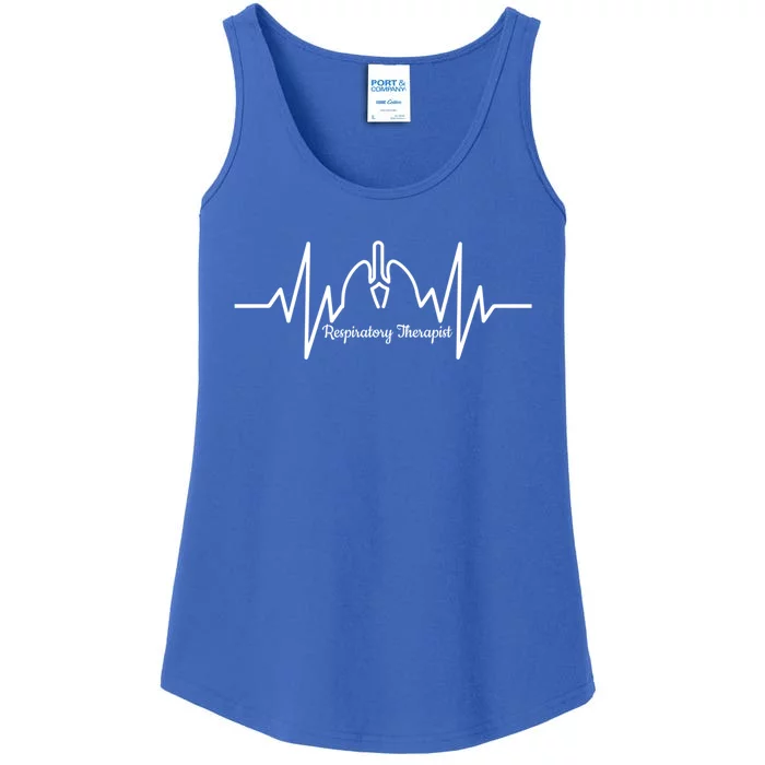 Cute Respiratory Therapist Ekg Heartbeat And Lungs Gift Ladies Essential Tank