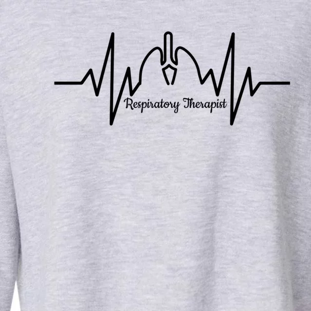 Cute Respiratory Therapist Ekg Heartbeat And Lungs Gift Cropped Pullover Crew