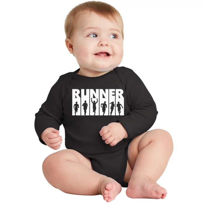 Cool Runner Triathlon Athlete Cross Country Running Baby Long Sleeve Bodysuit