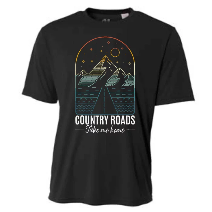 Country Roads Take Me Home Country Roads Retro Country Cooling Performance Crew T-Shirt