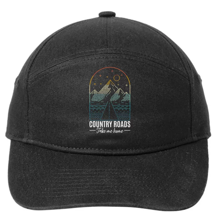 Country Roads Take Me Home Country Roads Retro Country 7-Panel Snapback Hat