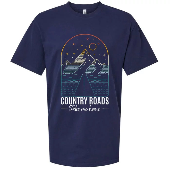 Country Roads Take Me Home Country Roads Retro Country Sueded Cloud Jersey T-Shirt