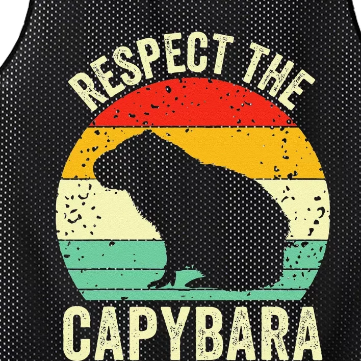 Capybaras Respect The Capybara Cavy Rodent Lover Mesh Reversible Basketball Jersey Tank