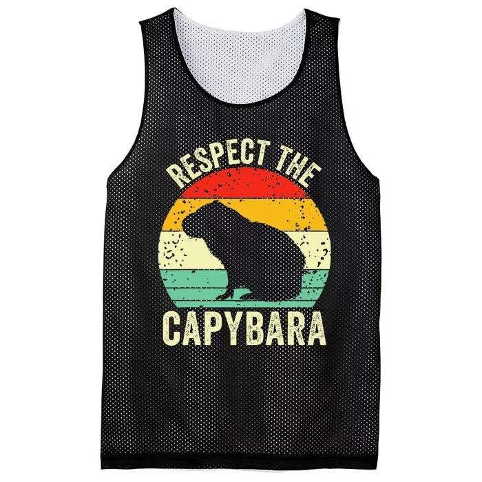 Capybaras Respect The Capybara Cavy Rodent Lover Mesh Reversible Basketball Jersey Tank