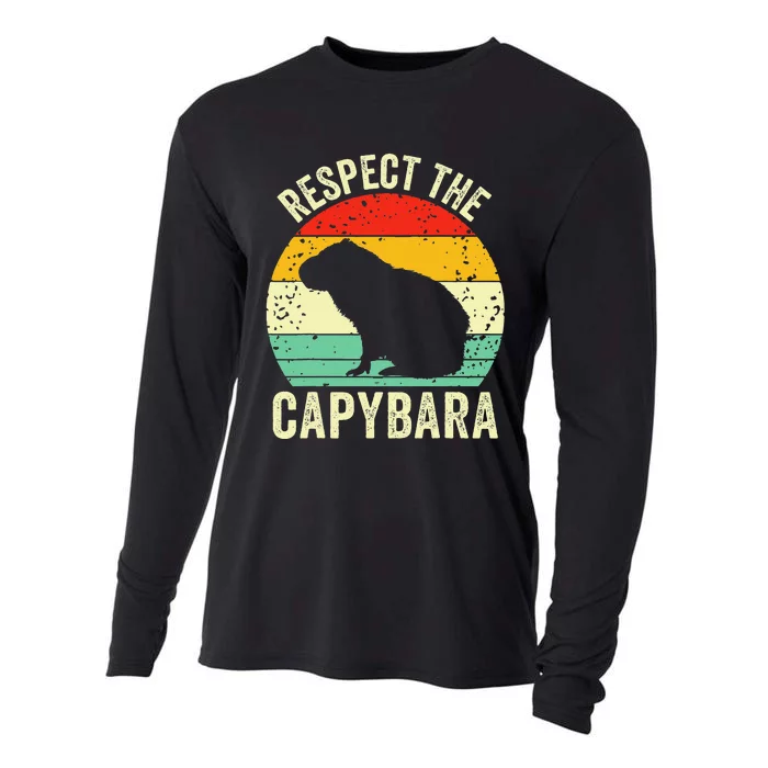 Capybaras Respect The Capybara Cavy Rodent Lover Cooling Performance Long Sleeve Crew