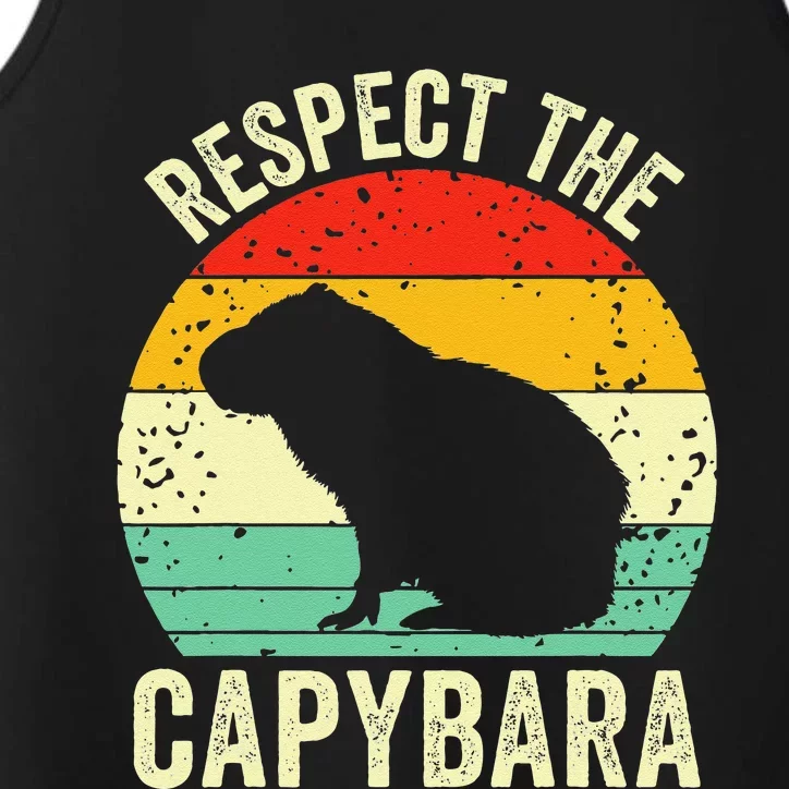 Capybaras Respect The Capybara Cavy Rodent Lover Performance Tank