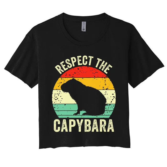 Capybaras Respect The Capybara Cavy Rodent Lover Women's Crop Top Tee