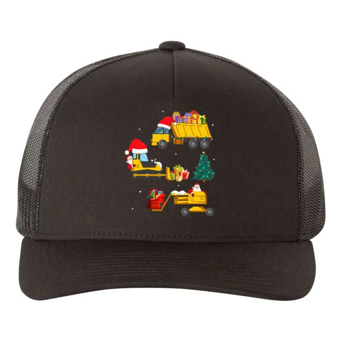 Christmas Red Trucks for Winter Decorations Yupoong Adult 5-Panel Trucker Hat