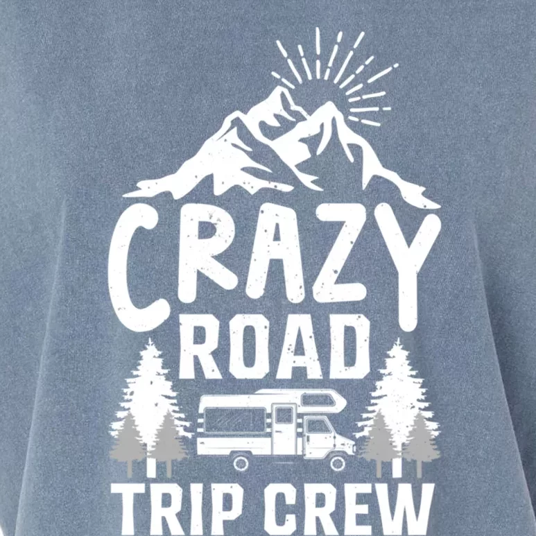 Crazy Road Trip Crew Family Travel Gift Garment-Dyed Women's Muscle Tee